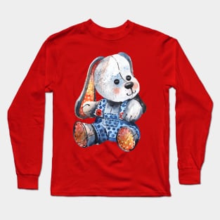 Dog Stuffed Watercolor Long Sleeve T-Shirt